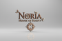 The logo for 'Noria House of Beauty' is displayed on a solid white background. The design features the word 'NORIA' in a dark plum-purple serif font, with 'HOUSE OF BEAUTY' written underneath in a lighter rose-pink serif font.